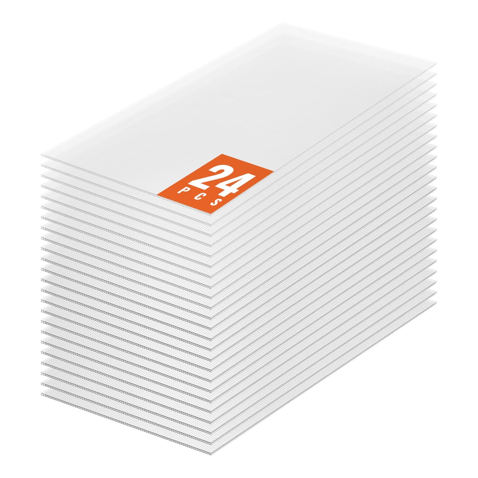 Set da 24 pannelli in policarbonato per serra, 1210 x 605 x 4 mm
