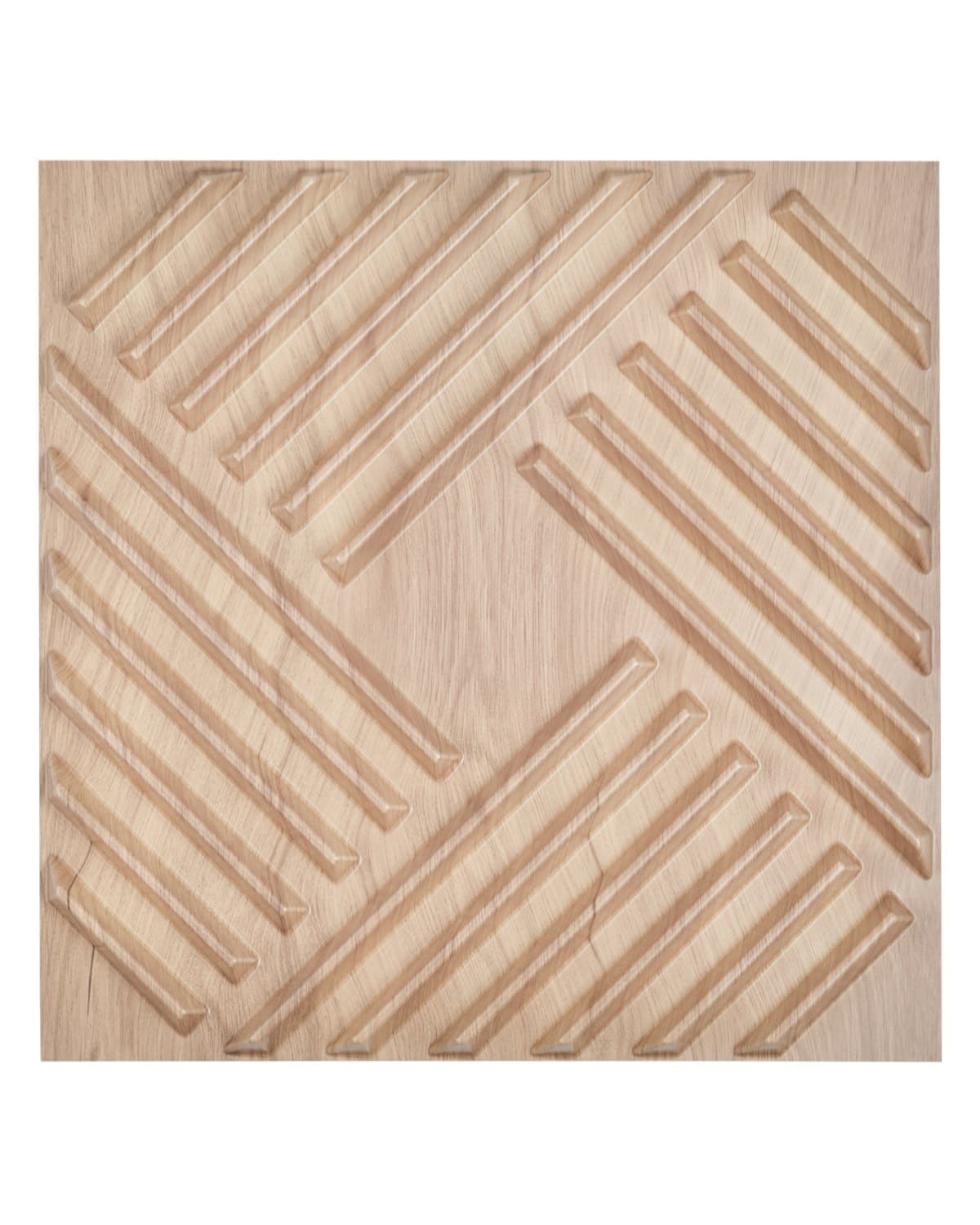 3D-Wandpaneele, 12er-Set, 150x50 cm, PVC, helle Holzfarbe