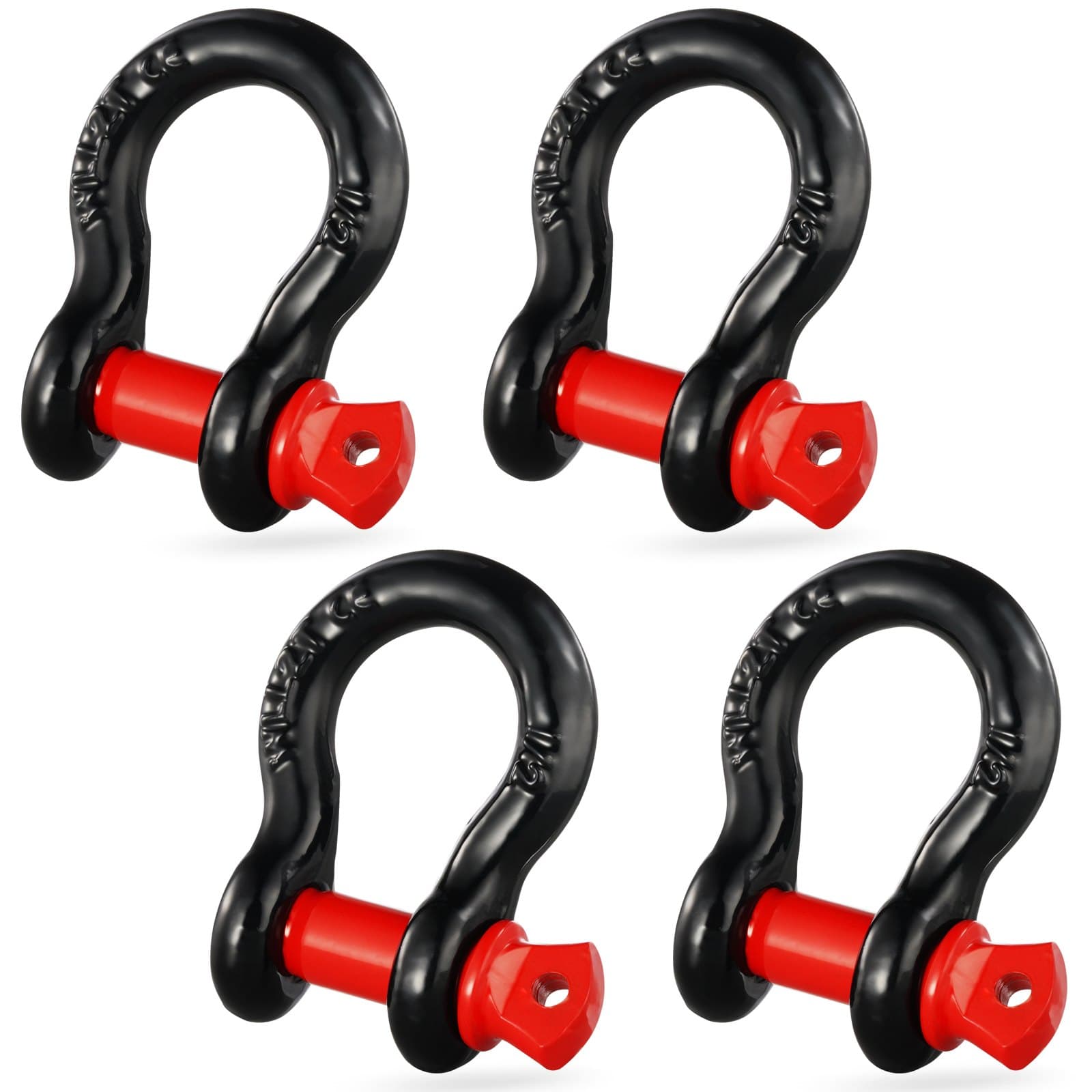 4er-Pack D-Ring-Schäkel 12,7 mm mit Schraubstift