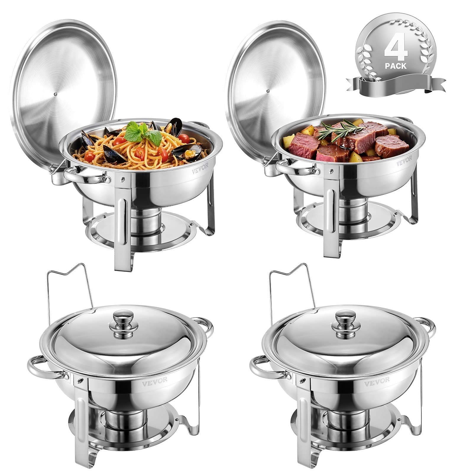 Chafing dish buffet avec 4 bacs ronds
