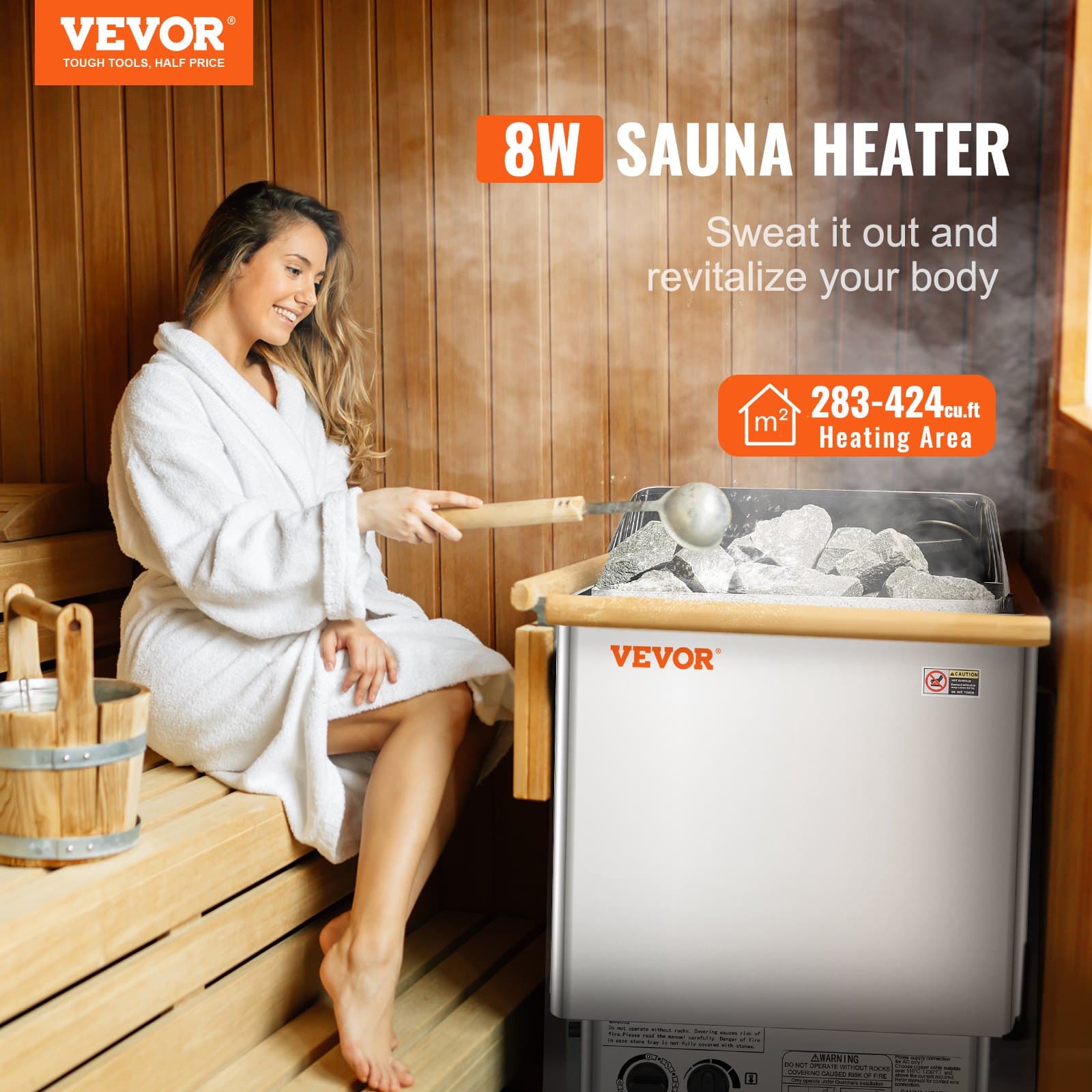 Sauna électrique 8 kW pour 8 à 12 m³