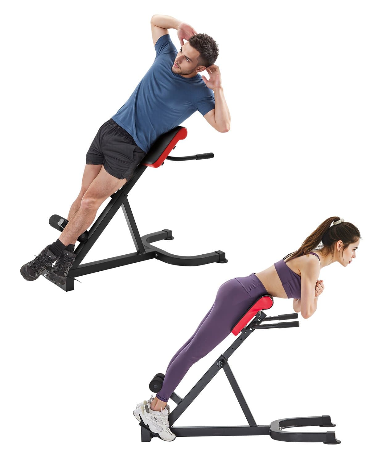 Verstellbare Hyperextensionsbank für Bauch- und Rückentraining