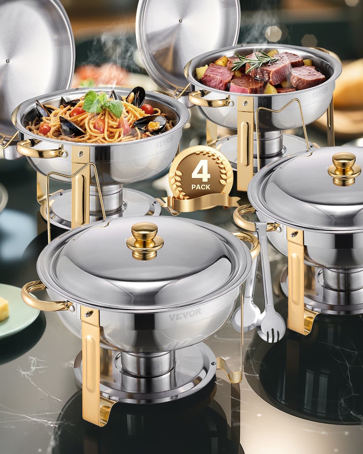 Chafing Dish Buffet Food Warmer with 4 Pans