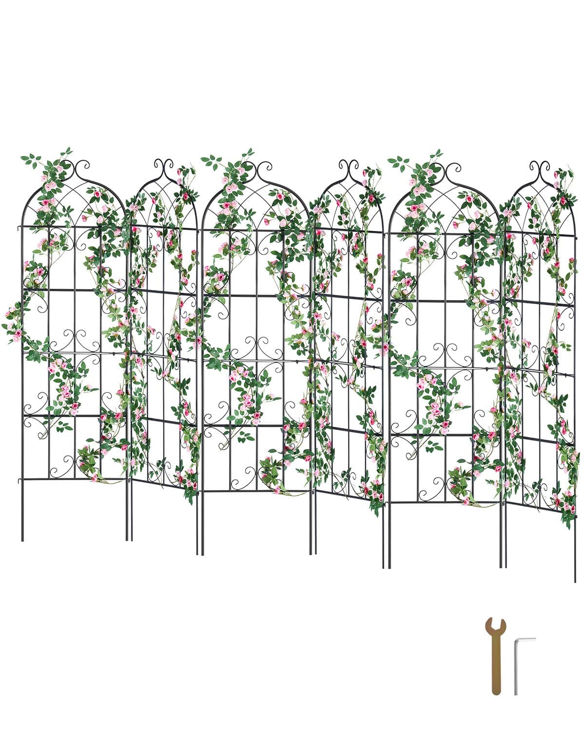 Rankhilfe für Kletterpflanzen, 51x180 cm, 6er-Set, Metallspalier
