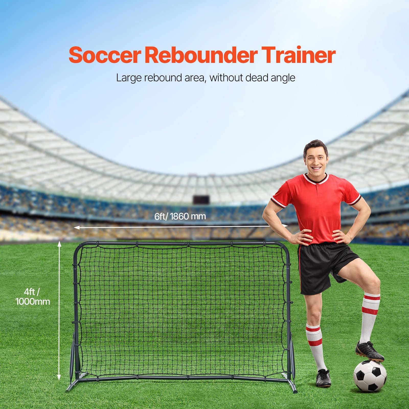 Fußball Rebound-Netz 6 x 4 Fuß tragbares Trainingsgerät