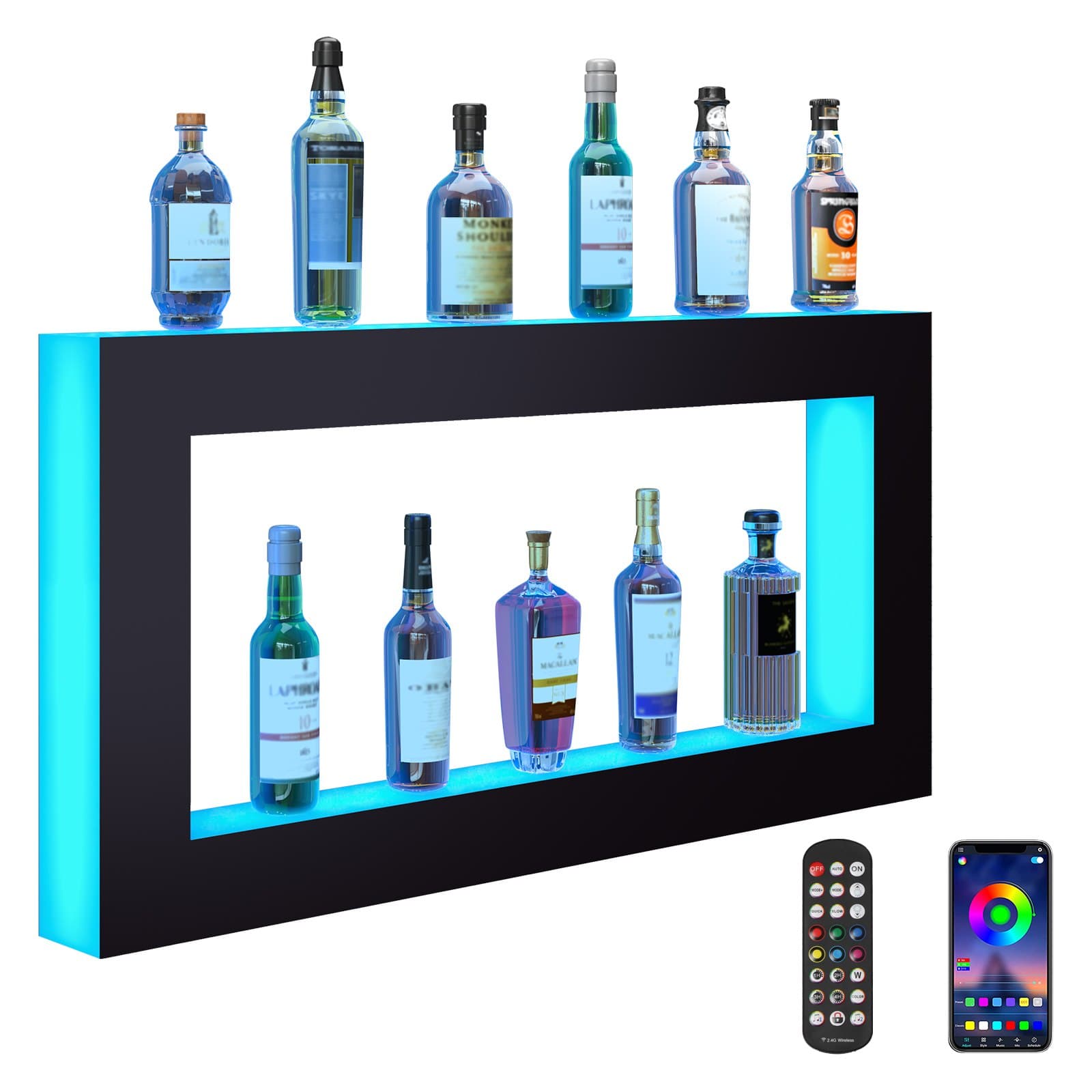 LED-Barregal Weinregal aus Acryl, 1210 x 600 x 114 mm