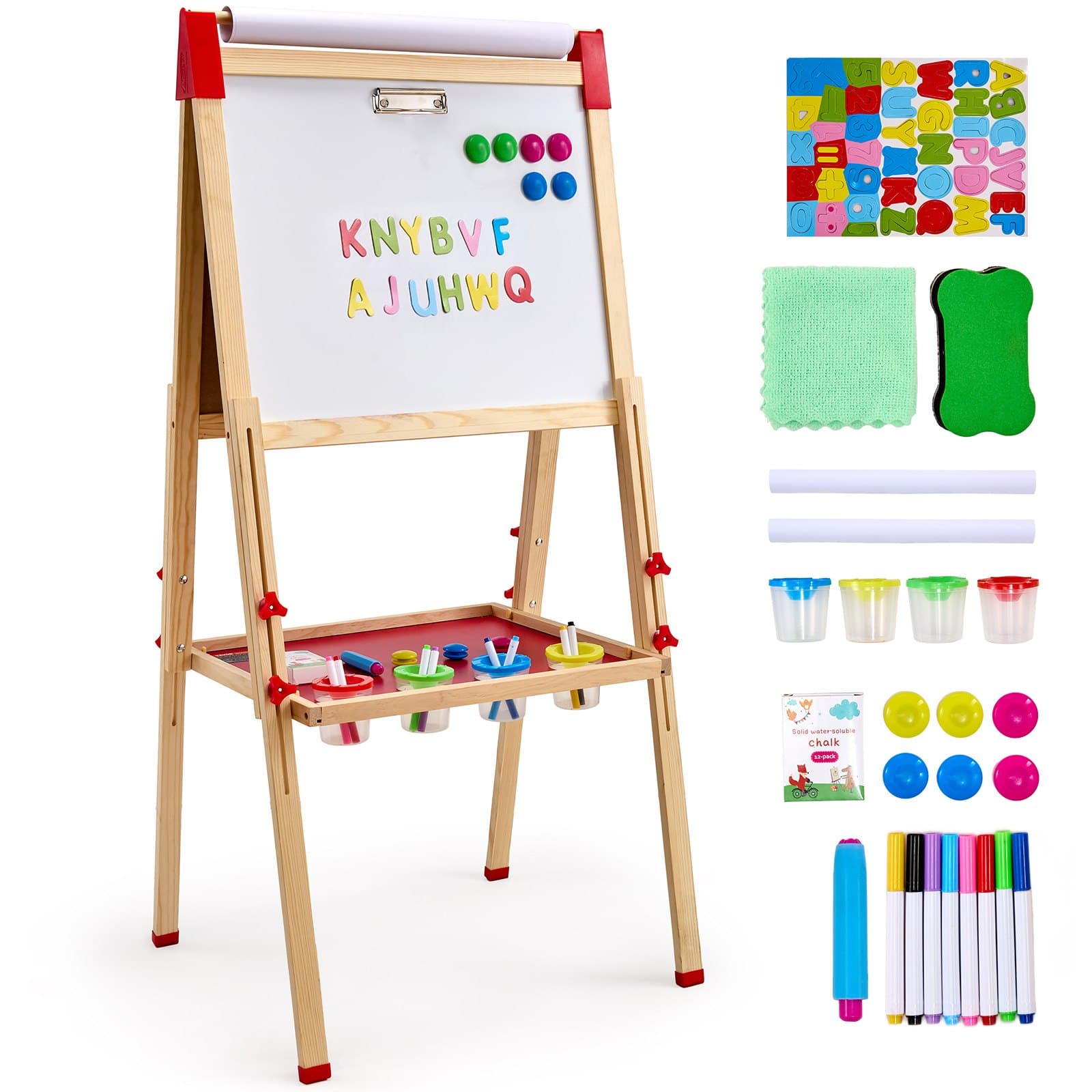 Chevalet artistique enfant 3-en-1 bois whiteboard
