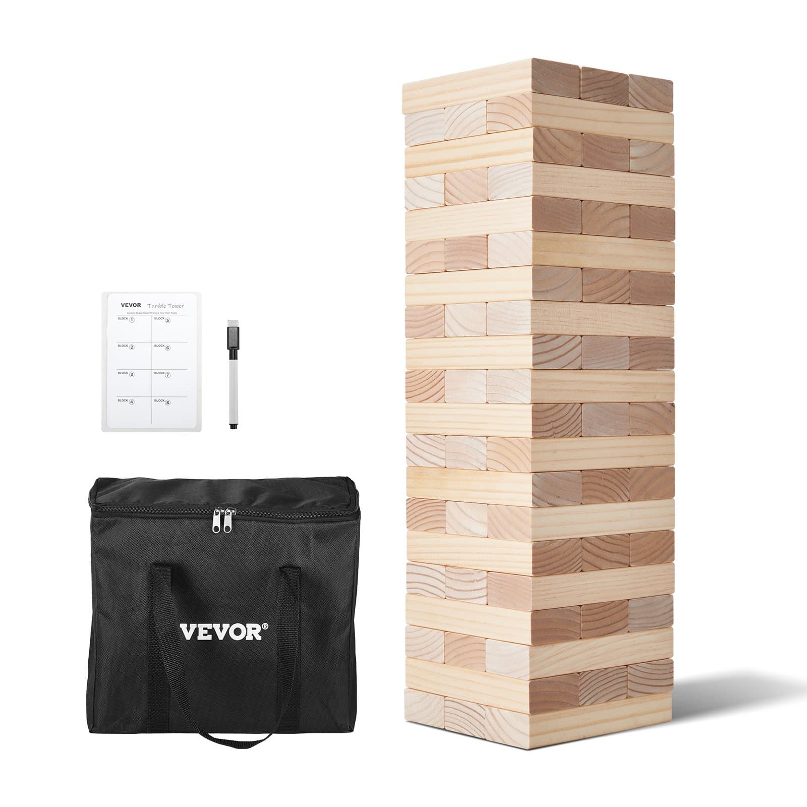 Tour en pin 60 blocs avec sac de transport