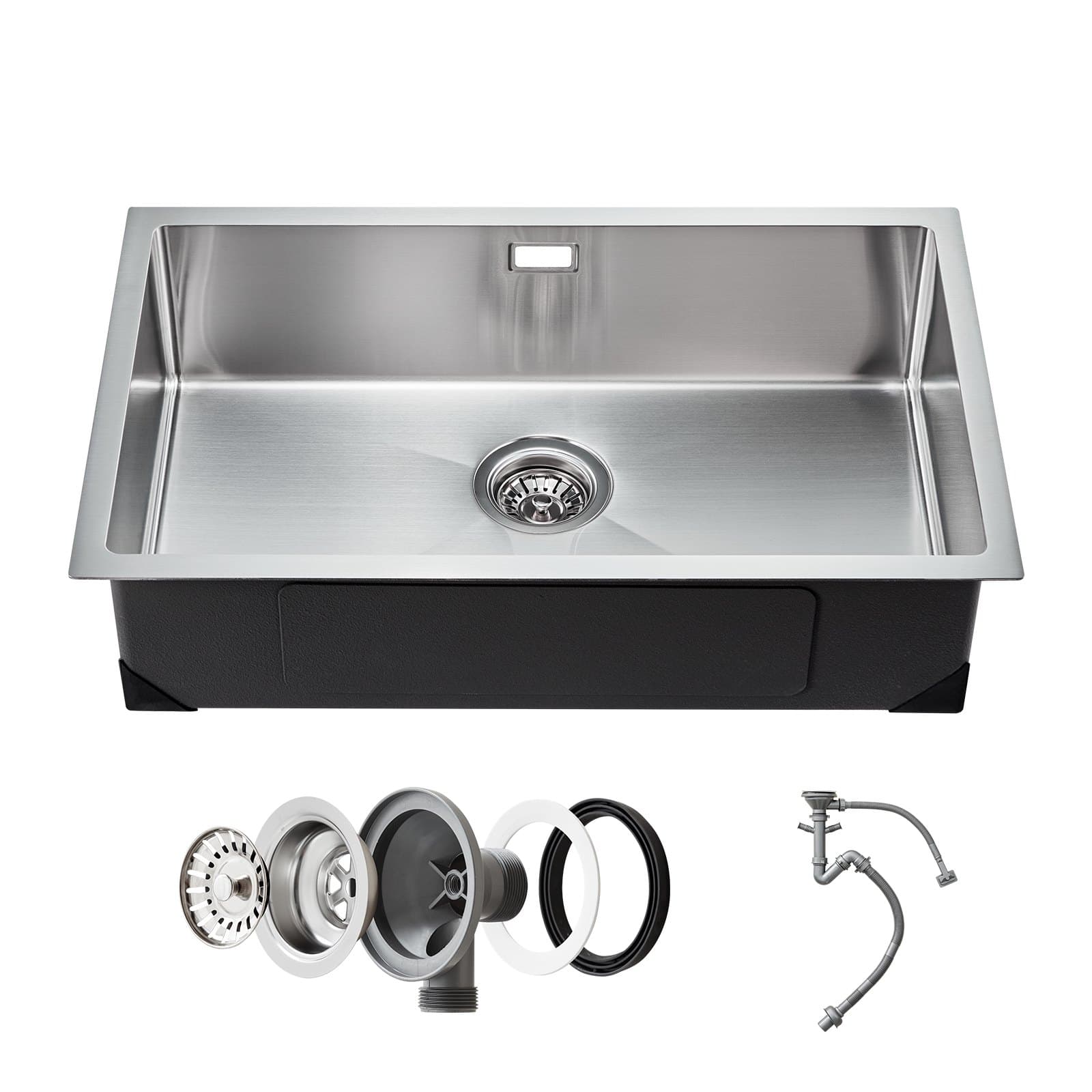 Stainless steel inset sink 70 x 43 cm, single bowl