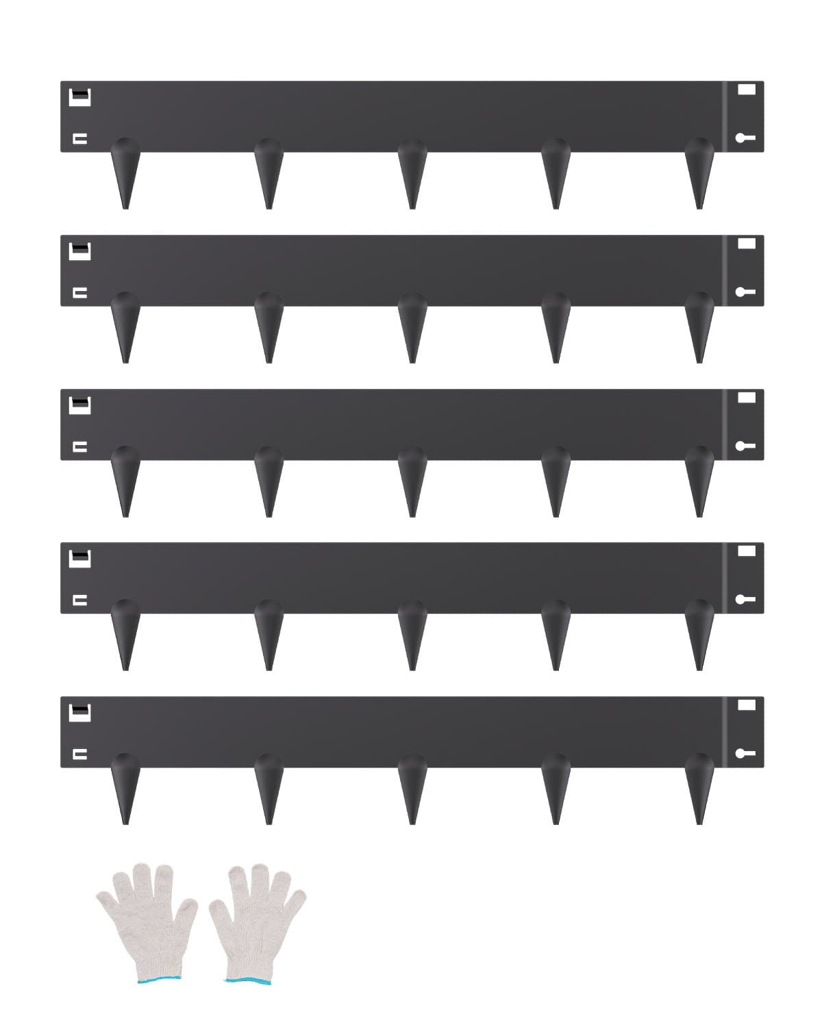 Bordo da giardino set da 5, 990x181x1,5 mm, acciaio zincato