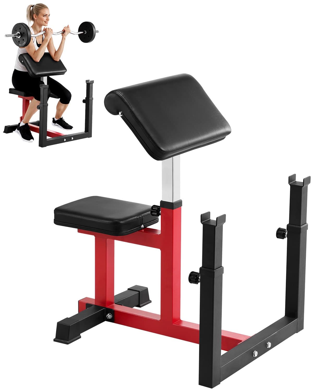 Preacher-Curl-Bank mit Beinstrecker für Heimtraining
