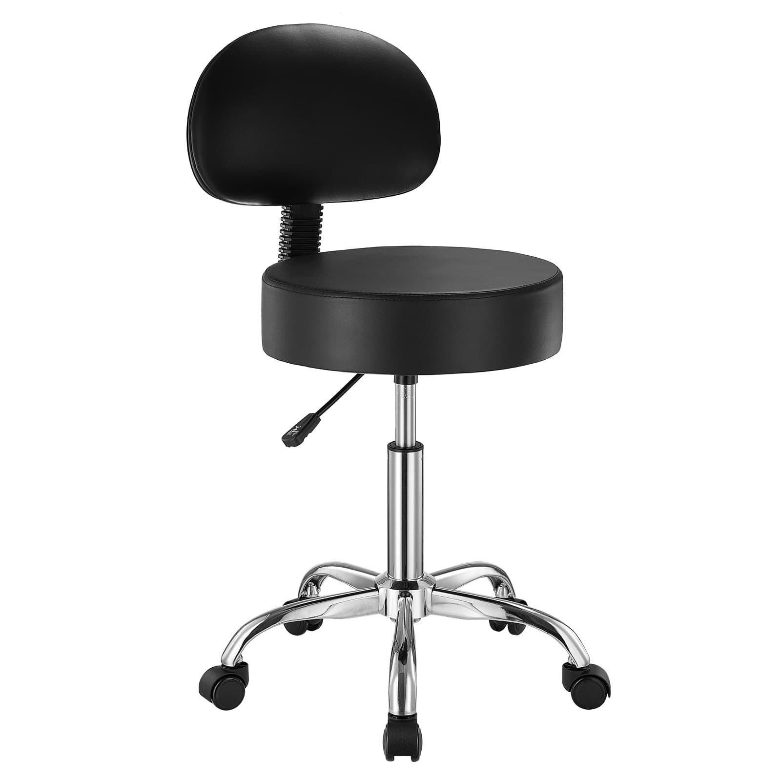 Tabouret selle réglable avec dossier noir