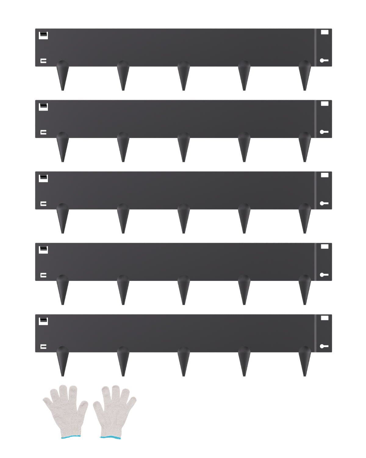 Rasenkante 5er-Set, 990x207x1,5 mm, verzinkter Stahl