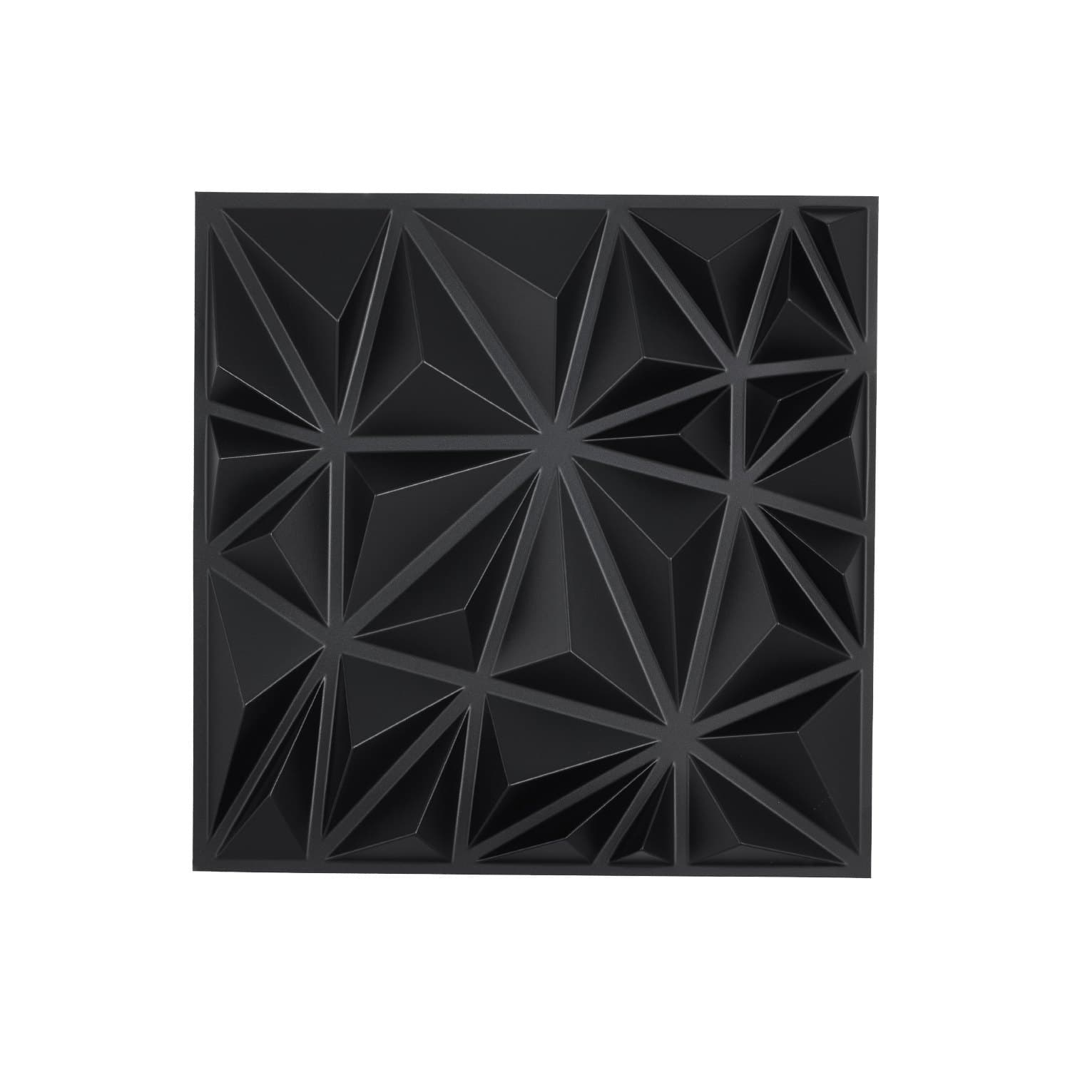 3D-Wandpaneele, 33er-Set, 30x30 cm, PVC, Mattschwarz