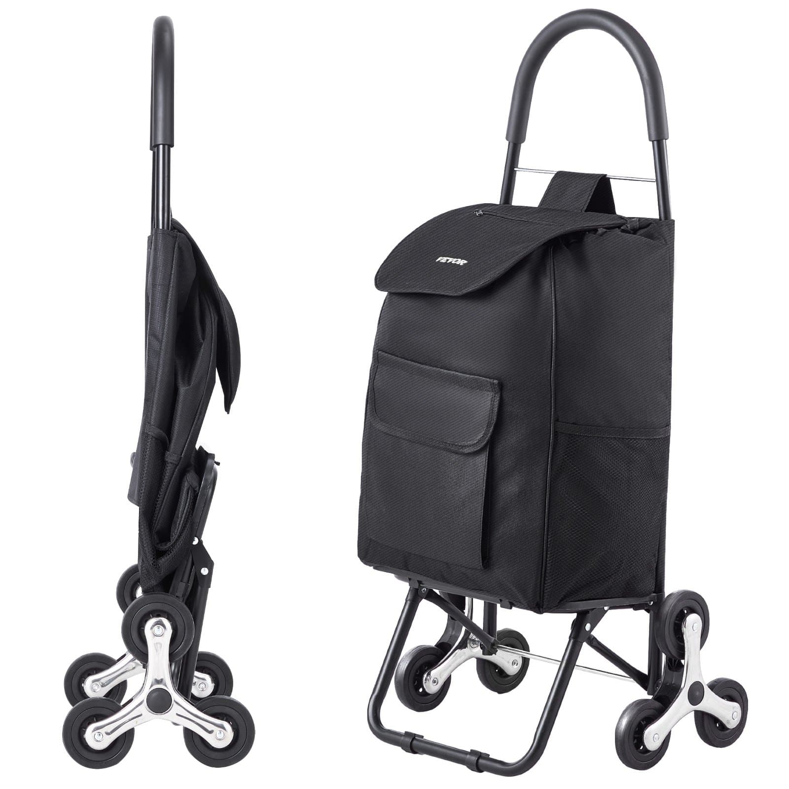 Faltbarer Einkaufswagen mit 6 Rädern und Tasche