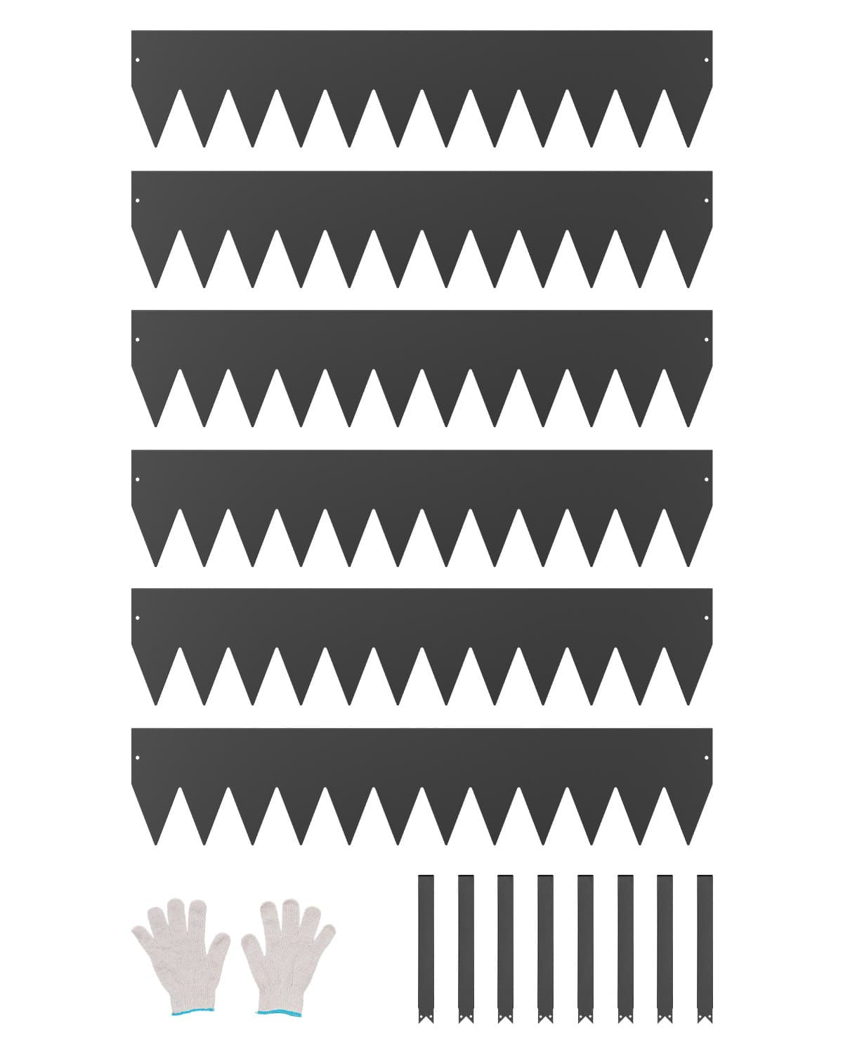 Rasenkante 6er-Set, 1016x203x1,5 mm, verzinkter Stahl, schwarz