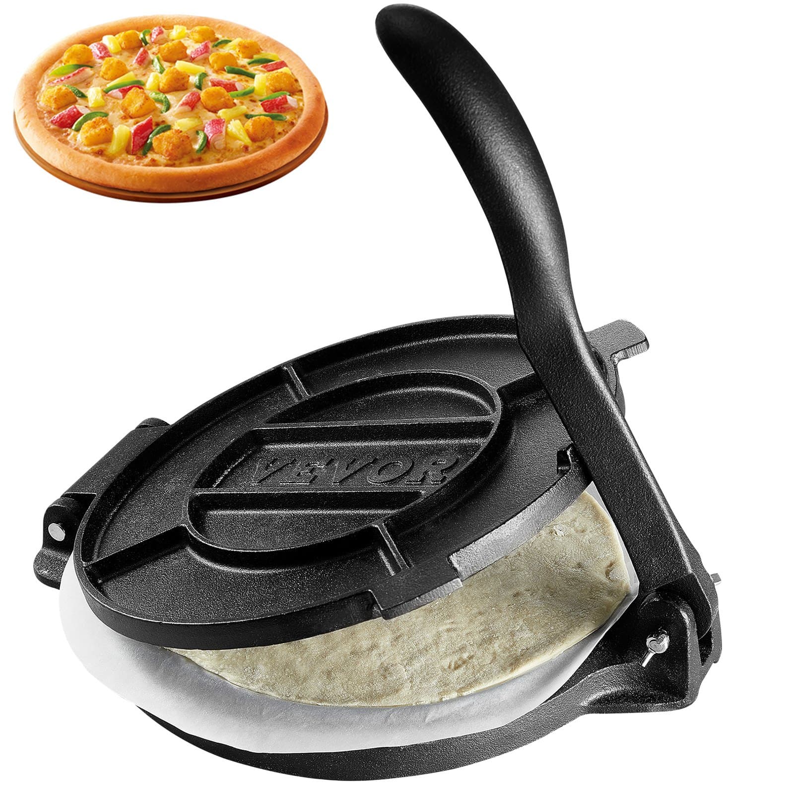 Tortilla-Presse, 25 Cm Taco Presse, Robuste Gusseisen-Tortilladora-Presse, Vorgewürzte Tortilla Maker Tortilla Herstelle