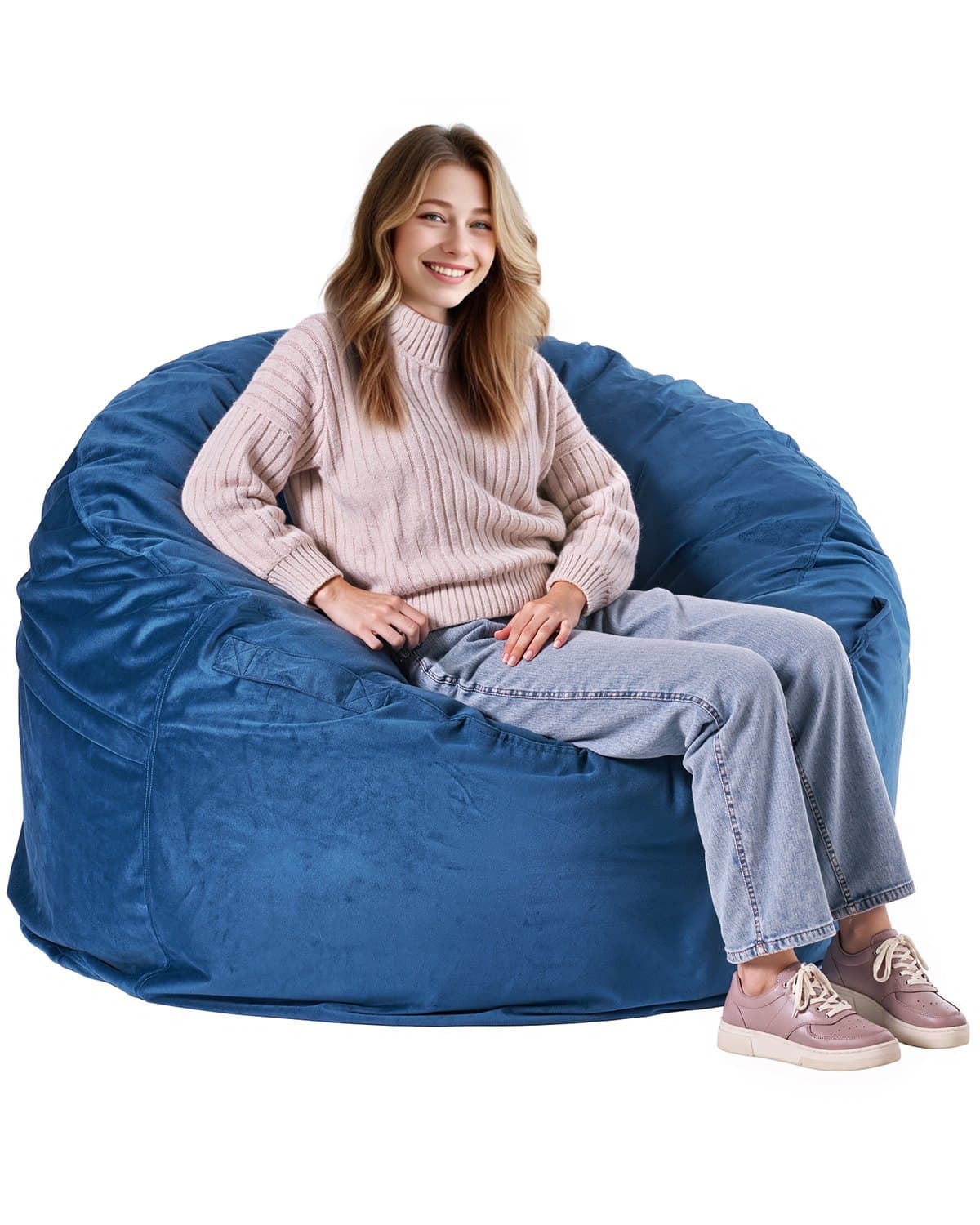 Runder Sitzsack mit abnehmbarem Bezug