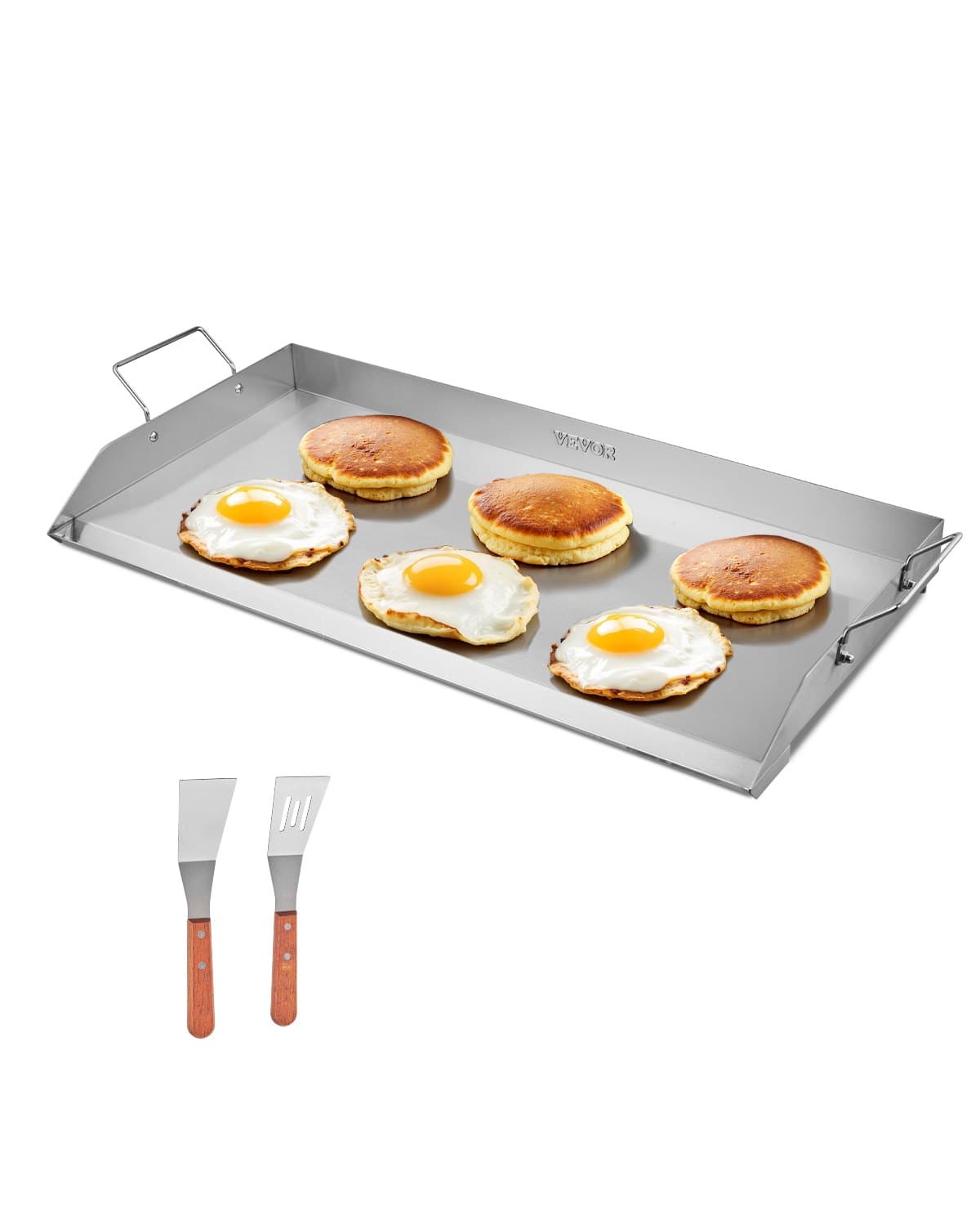 Piastra per grill rettangolare in acciaio inox, 809 x 370 mm