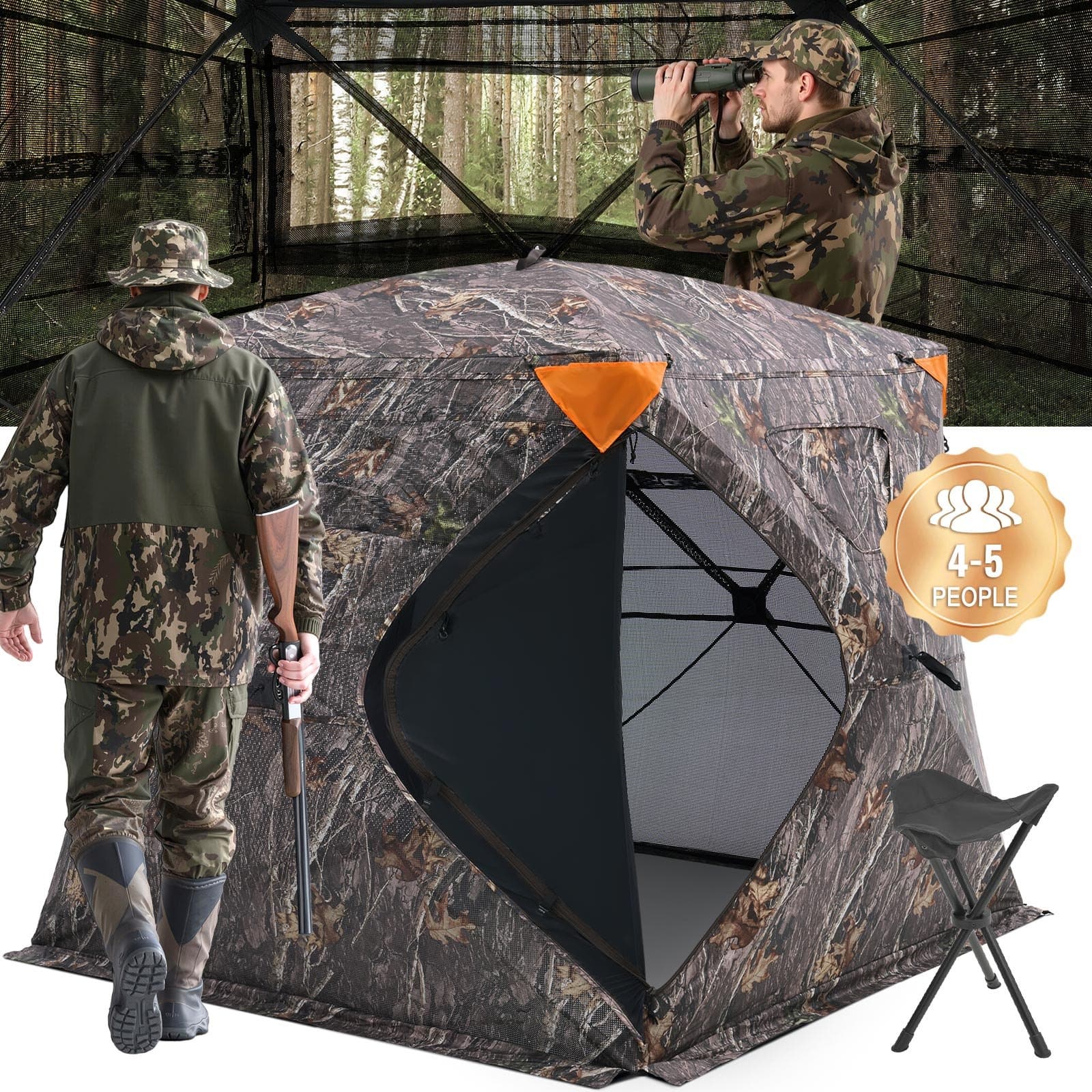 Pop-Up Jagdversteck 270° Rundumsicht 4–5 Personen