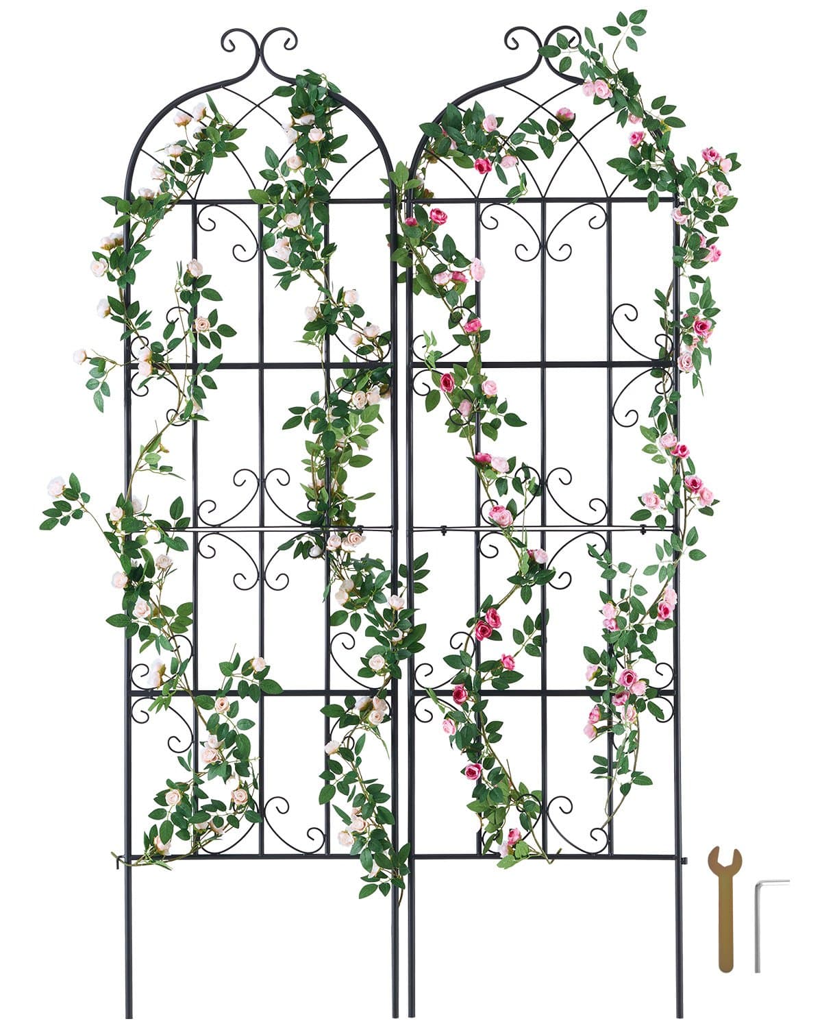 Rankhilfe für Kletterpflanzen, 51x180 cm, 2er-Set Metallspalier
