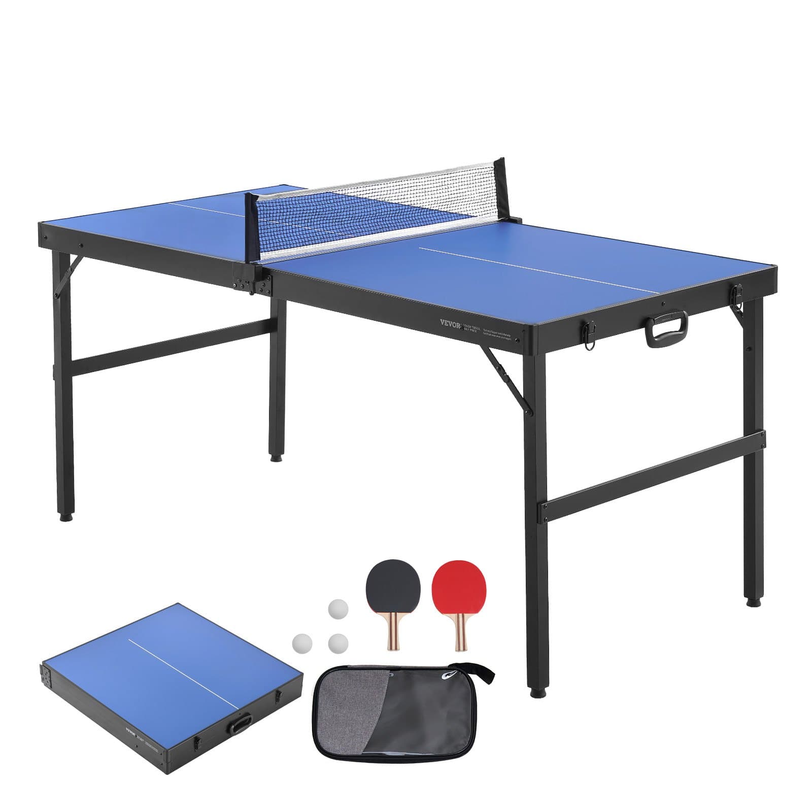 Tischtennistisch mittelgroß zusammenklappbar mit Zubehör