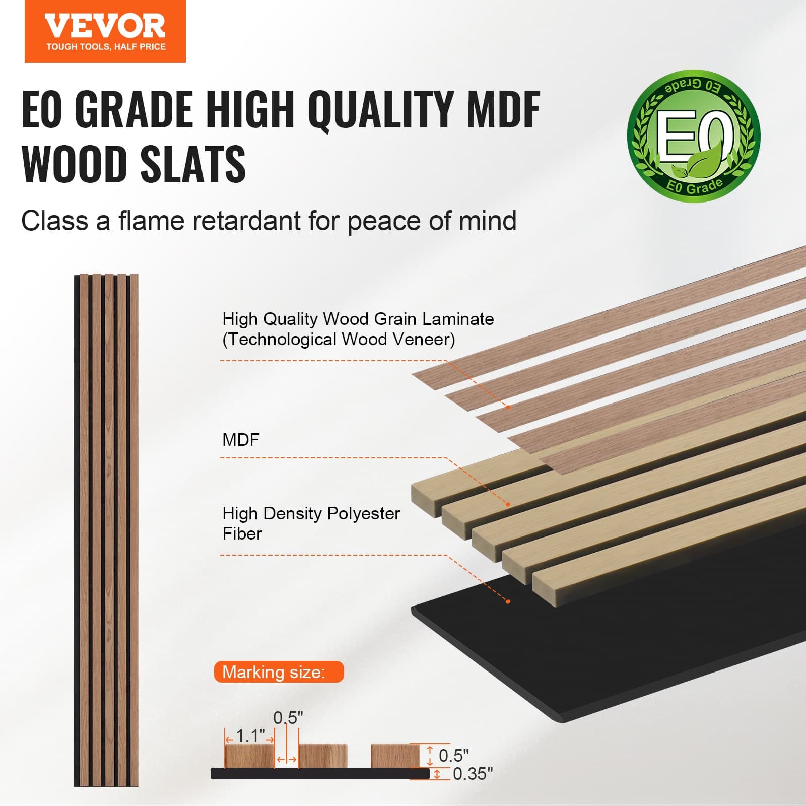 Akustikpaneele 2400 x 200 mm MDF Wandpaneele Walnuss 4er-Set