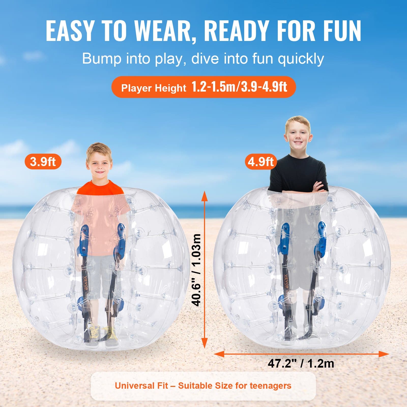 Ballon de bousculade gonflable outdoor, 1,2 m