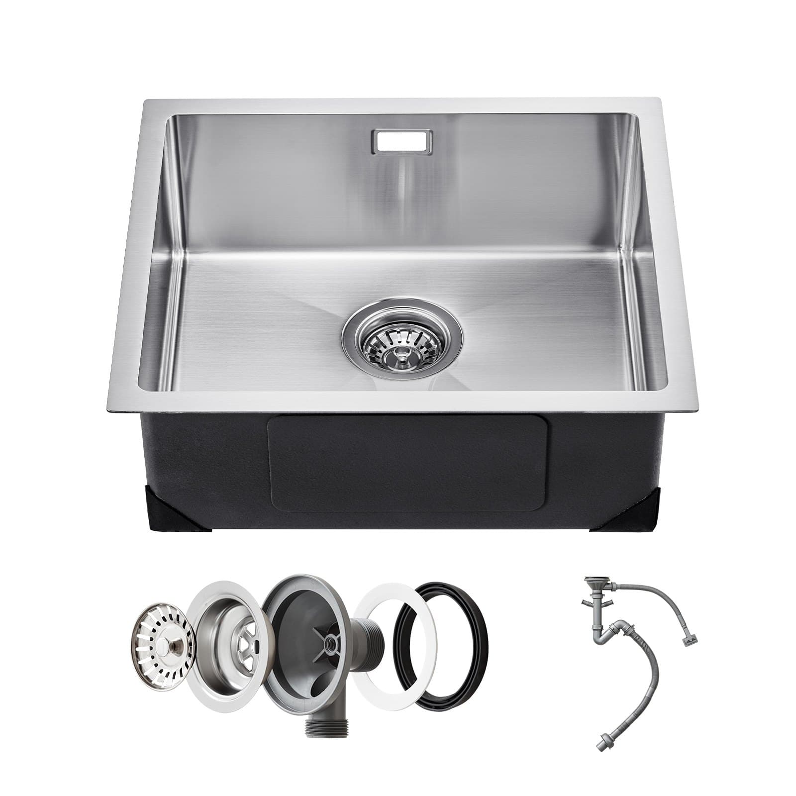 Stainless steel inset sink 50 x 43 x 19 cm single bowl