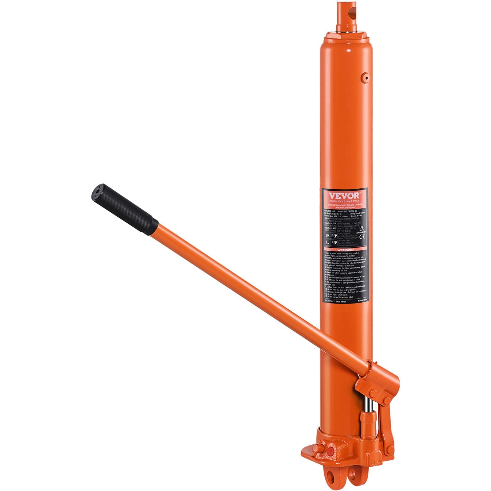 Hydraulischer Langhub-Wagenheber 3 Tonnen Einzelkolbenpumpe