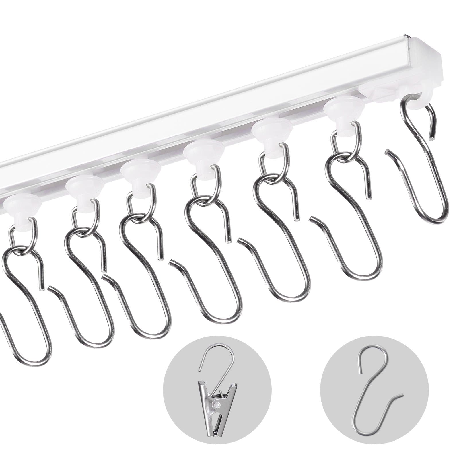 Decken-Vorhangschienen-Set 3 m selbstklebend, 8 Schienen, Weiß