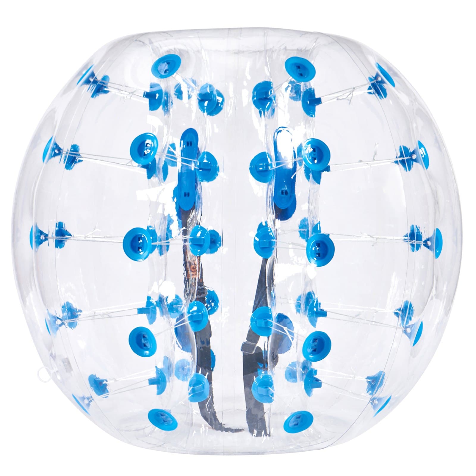Bumper Ball gonflable transparent points bleus