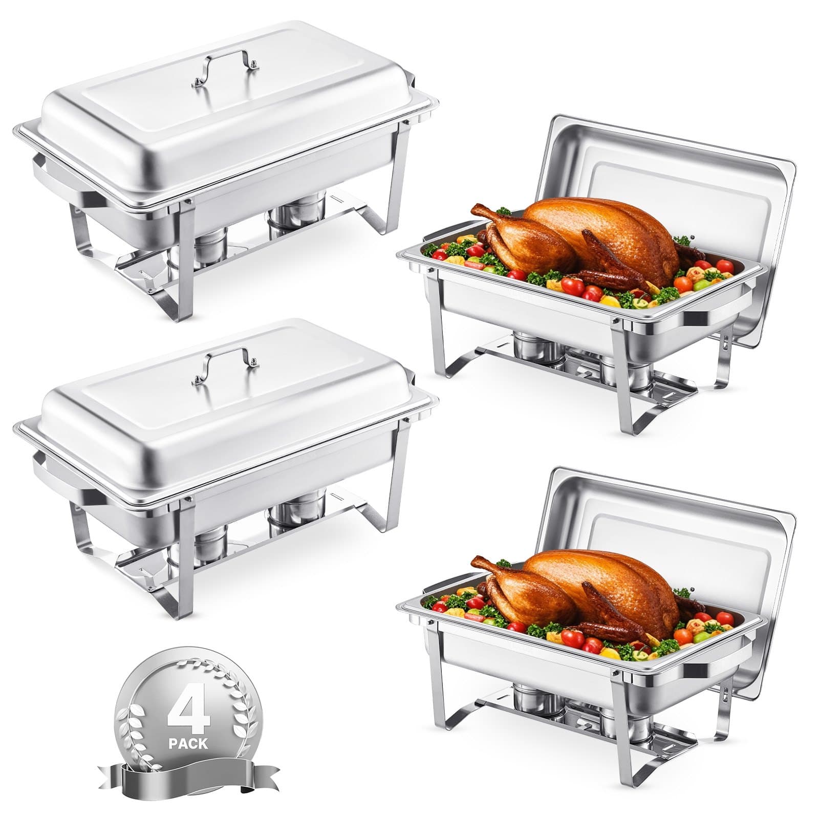 Stainless Steel Chafing Dish Buffet Set 4-Piece