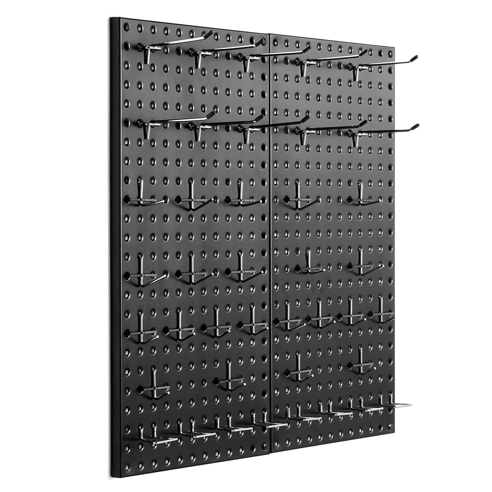 Werkzeugwand 61 x 30 cm, 2er-Set, Stecktafel mit Zubehör, Schwarz