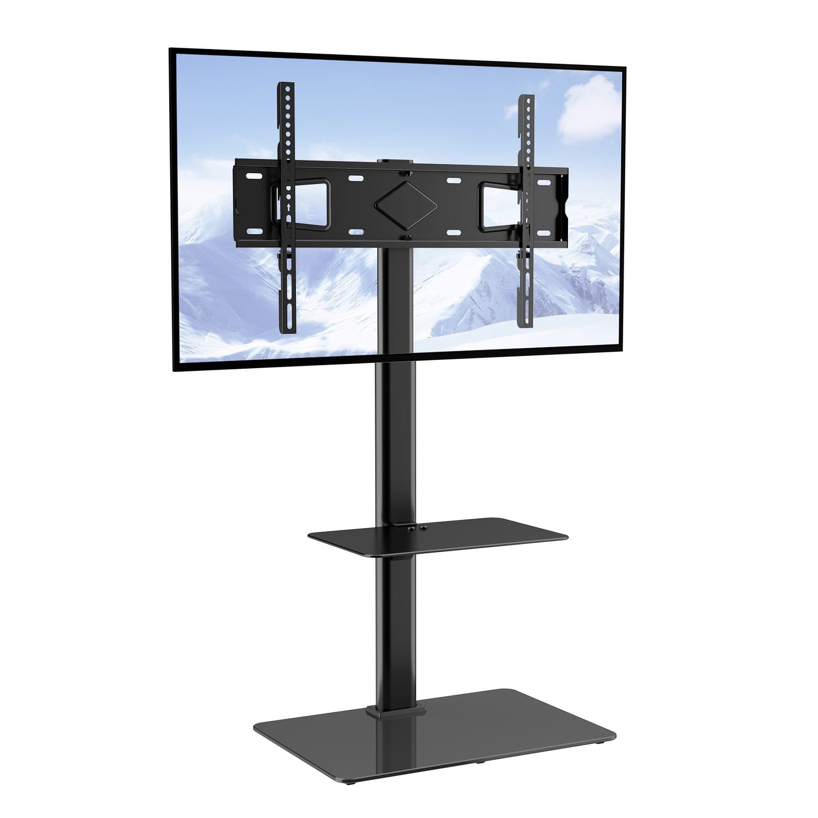 Support TV pivotant base verre 32-65 pouces