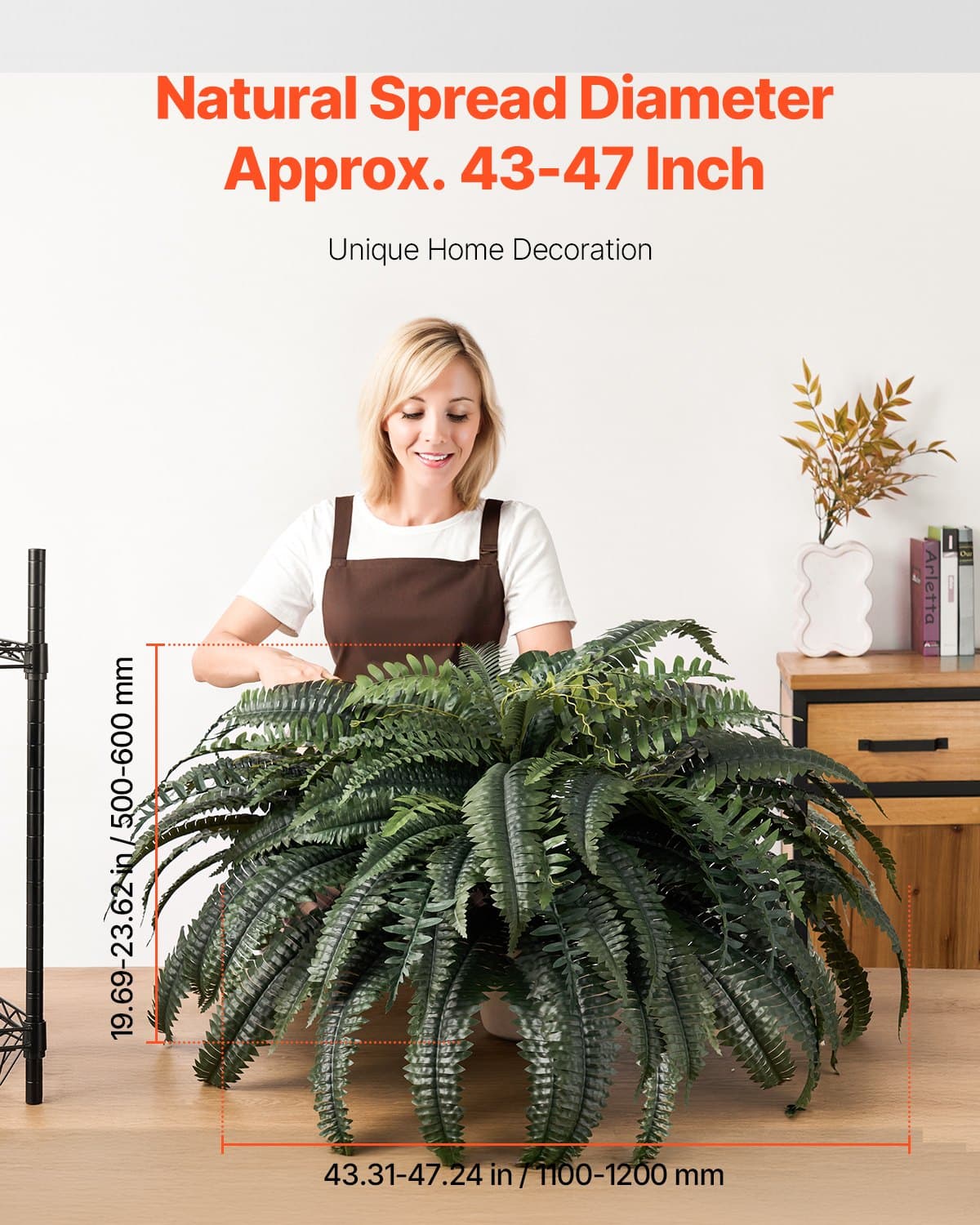 Künstliche Boston-Farne Wanddeko 110-120 cm
