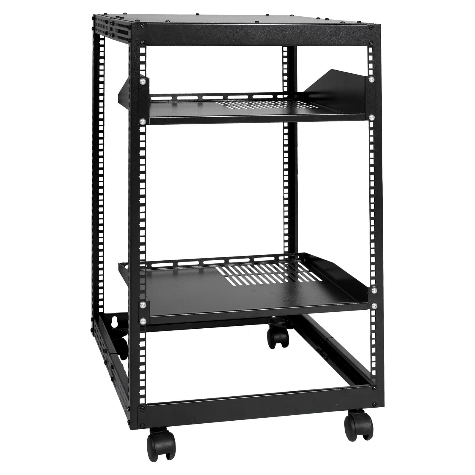 Rack serveur 15U à structure ouverte sur roulettes