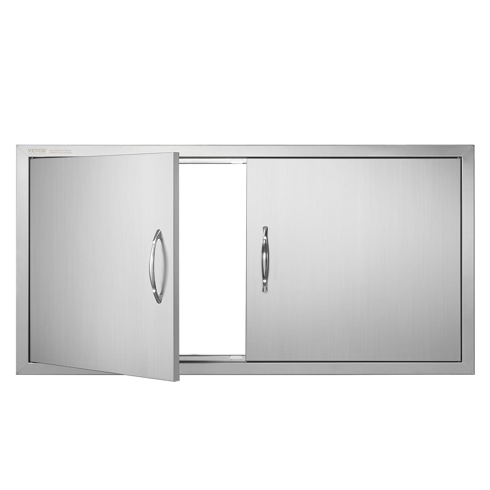 Porta di accesso verticale in acciaio inox con maniglie, 1067 x 534 mm