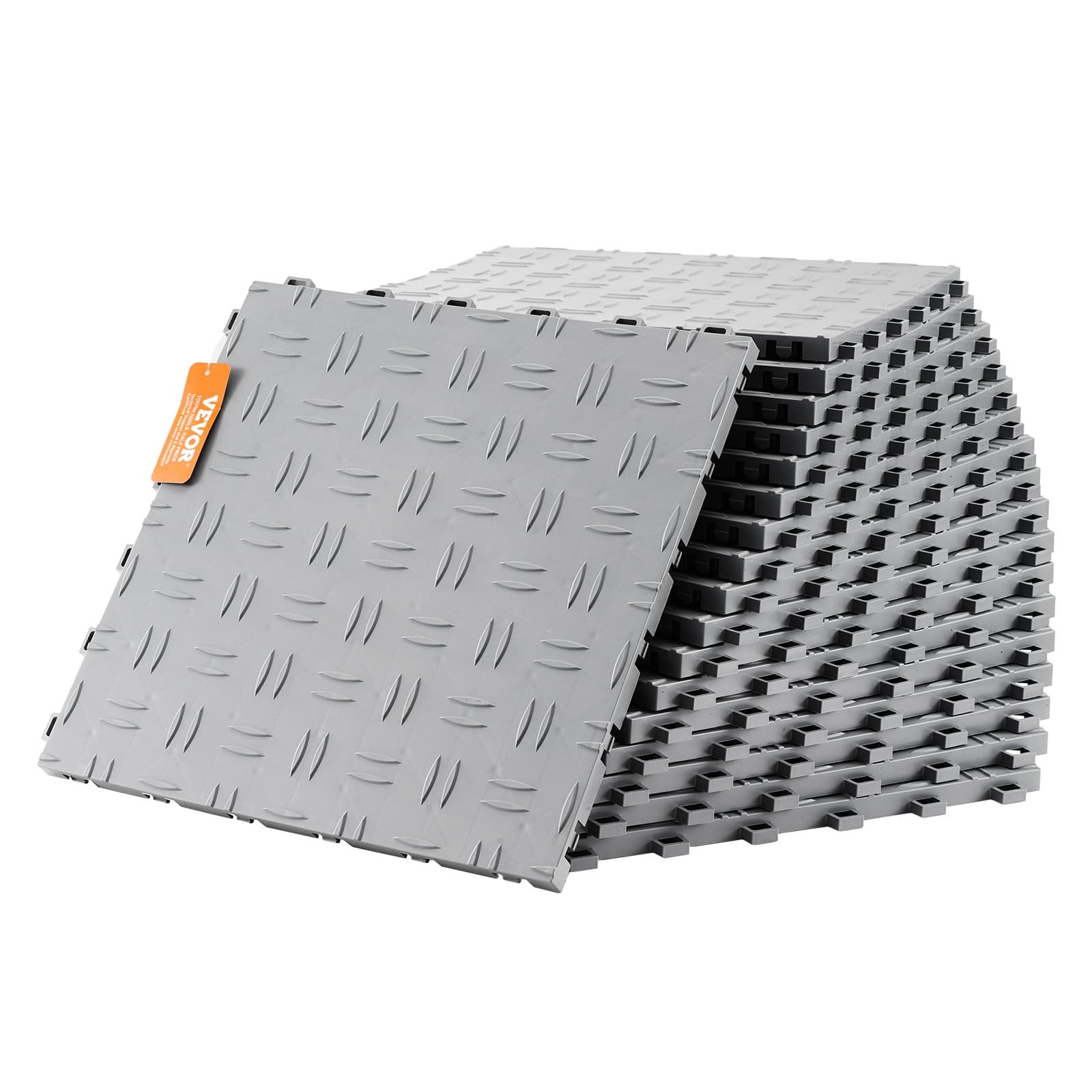 Garagen-Bodenbeschläge, 305 x 305 x 13,4 mm, 25er-Set, Silber