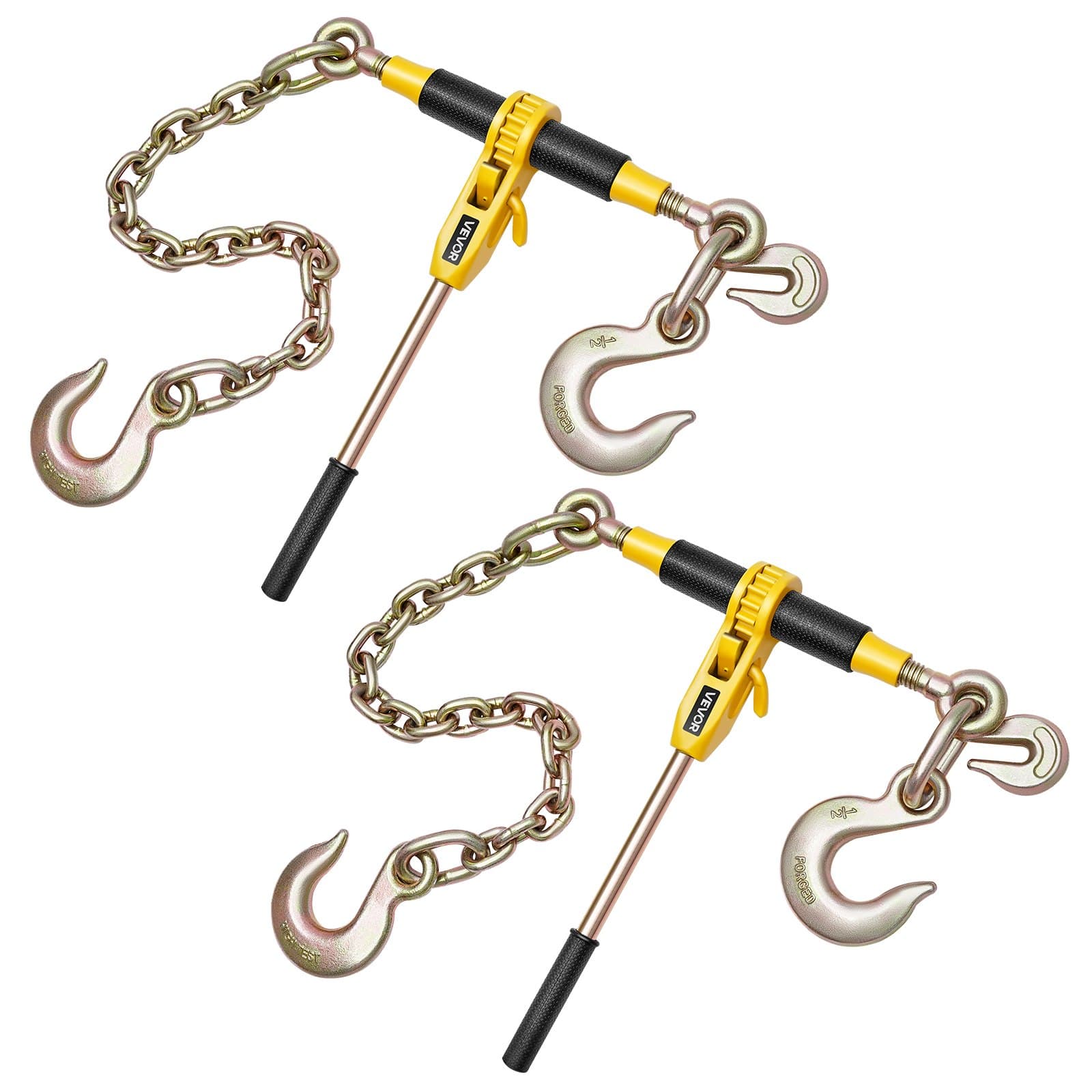 Ratschenspanner mit Zurrketten G80, 10 mm x 62 cm, 2er-Set