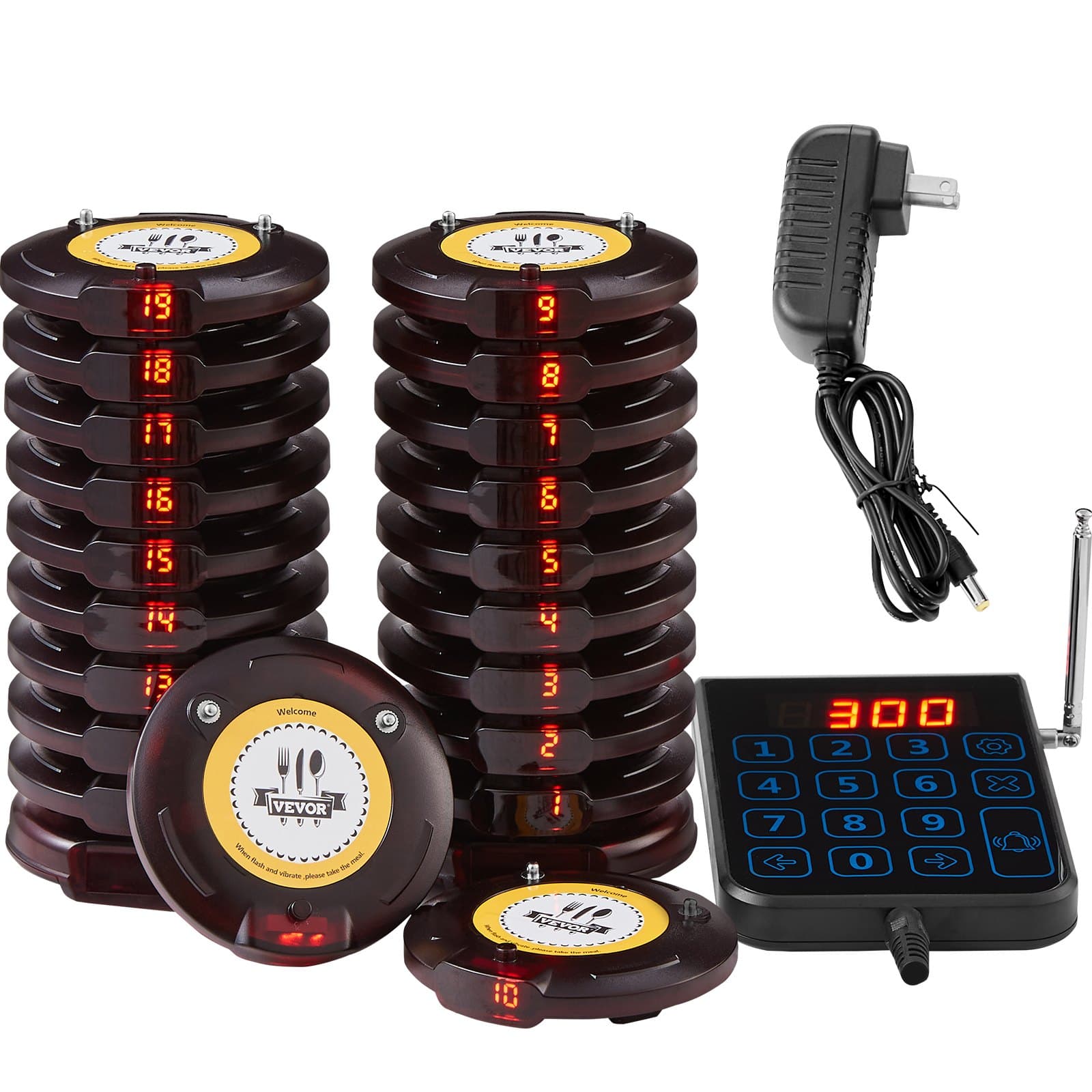 Système de pagers sans fil pour restaurant, 20 bipers