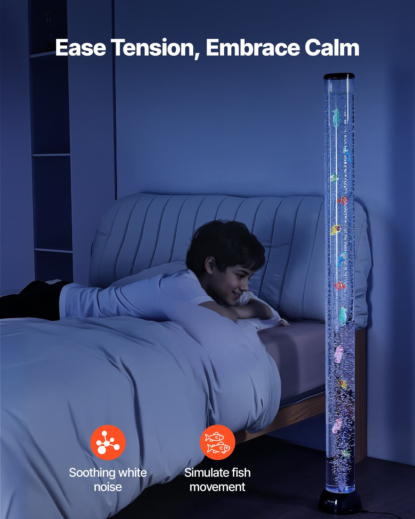 Aquarium Lampe 150 cm mit 16 Farbeffekten und Fischmotiven