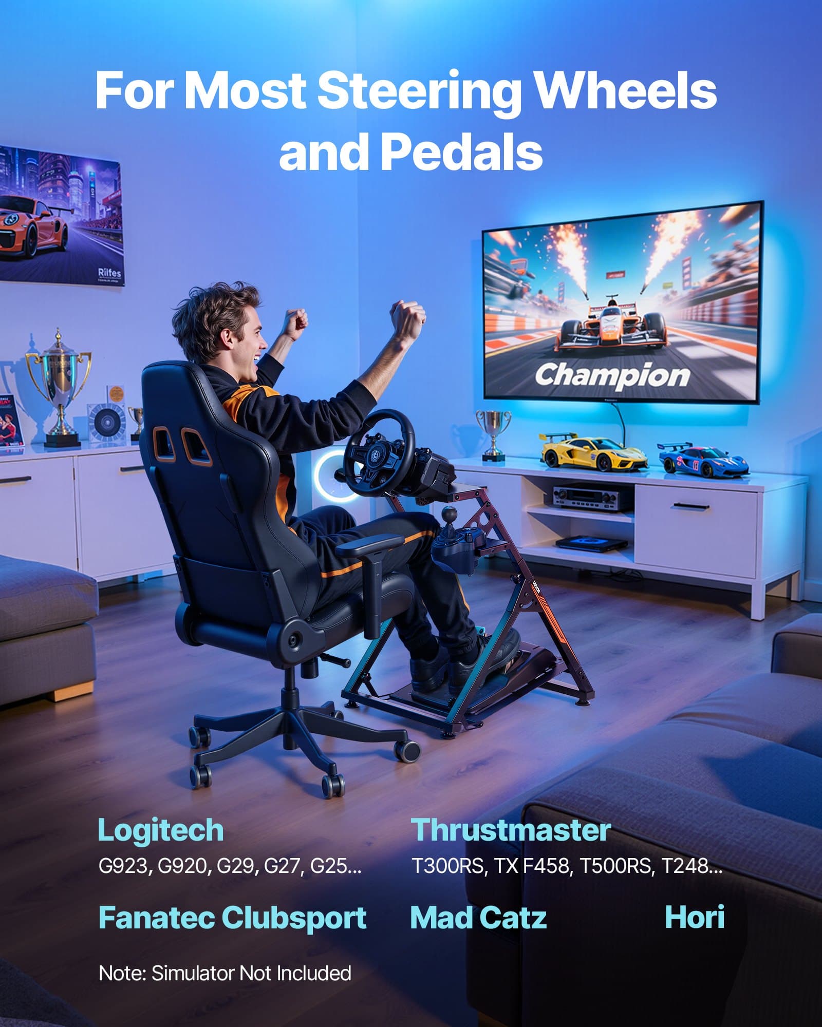 Support volant pliable réglable simracing