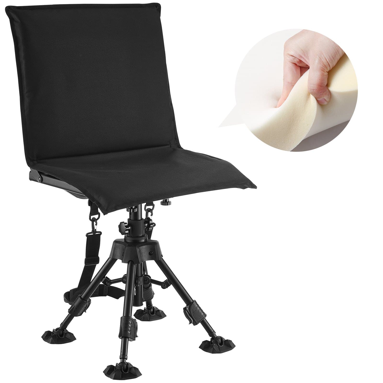 Chaise pliante réglable avec pieds pivotants