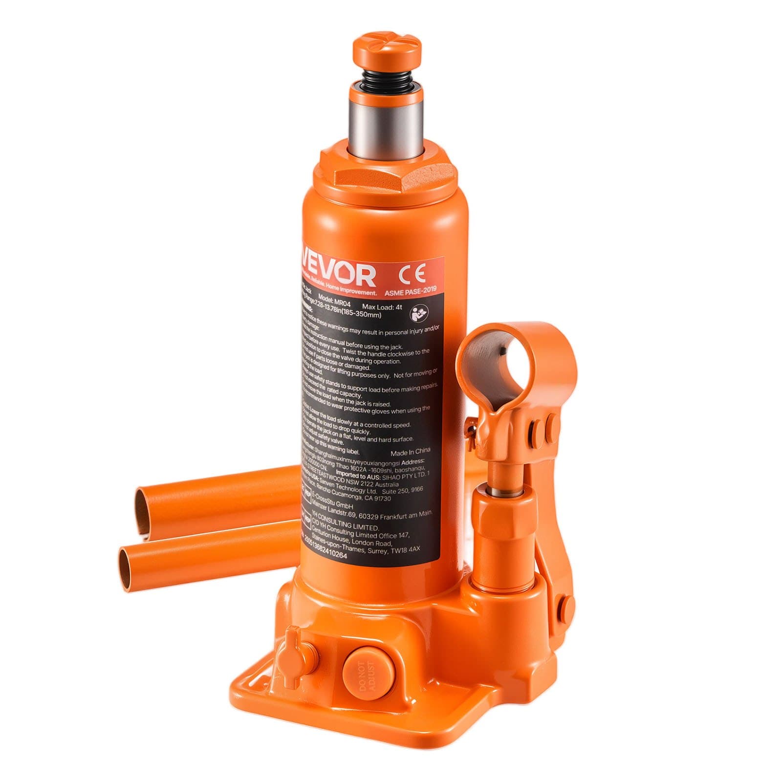 Gato hidráulico de botella con capacidad de 4 T, rango de elevación de 185 a 350 mm, gato de botella con sistema de soldadura para coche Pick