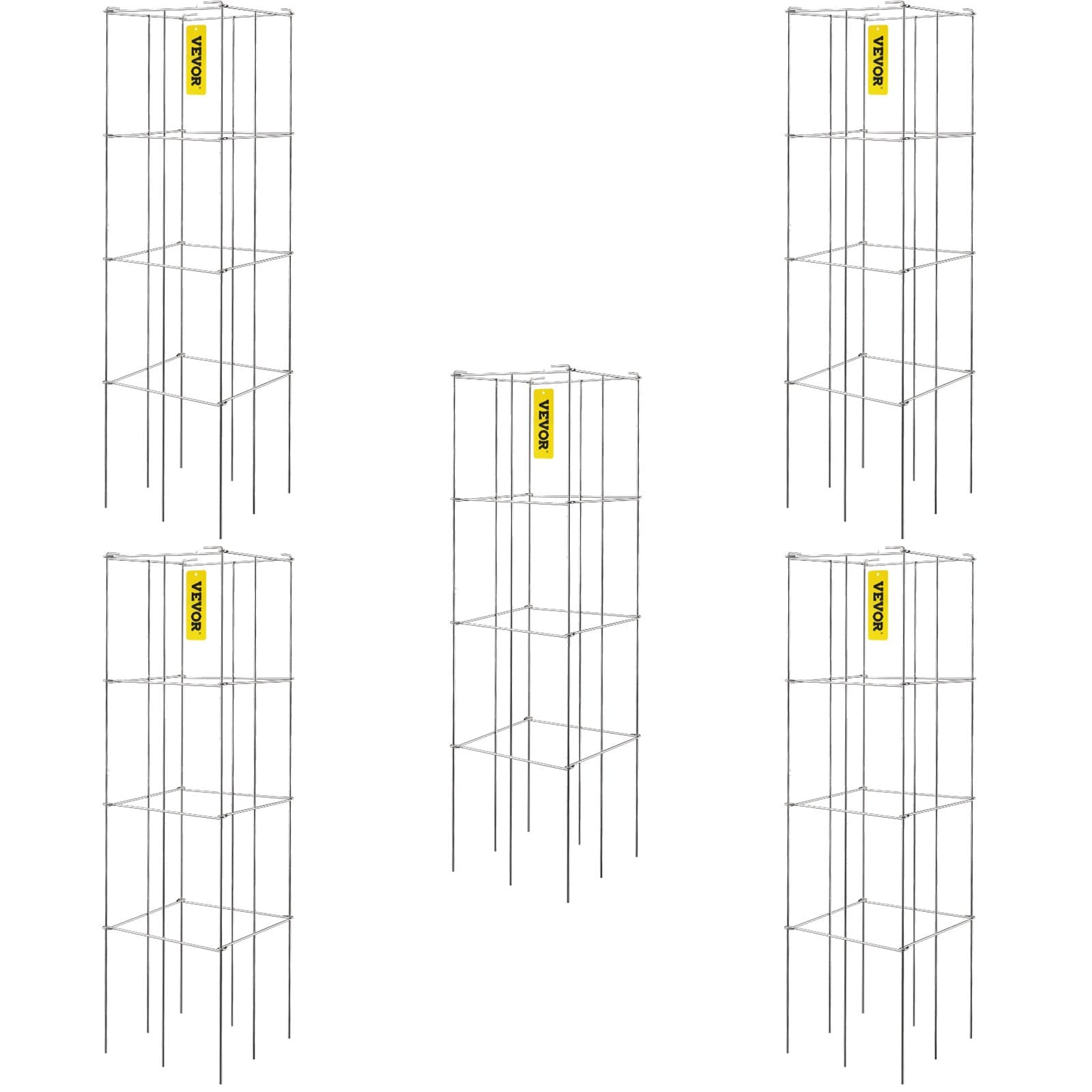 Jaulas para tomates, 30 x 30 x 117 cm, juego de 5