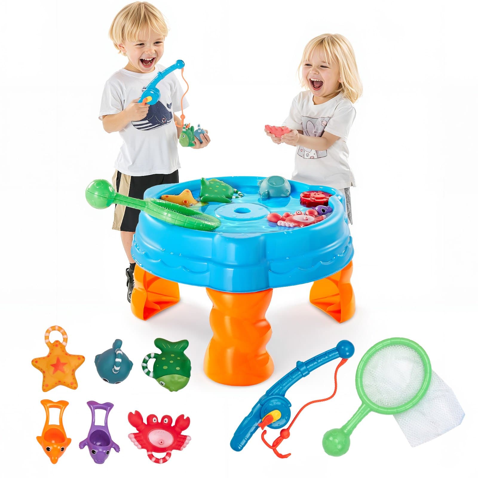 Table de jeu d'eau avec accessoire pêche 9 pièces