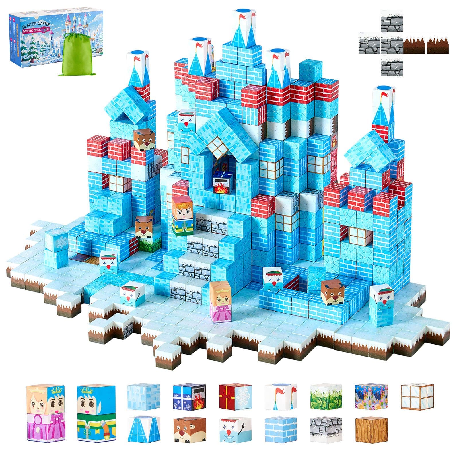 Blocs magnétiques château de glace 150 pièces