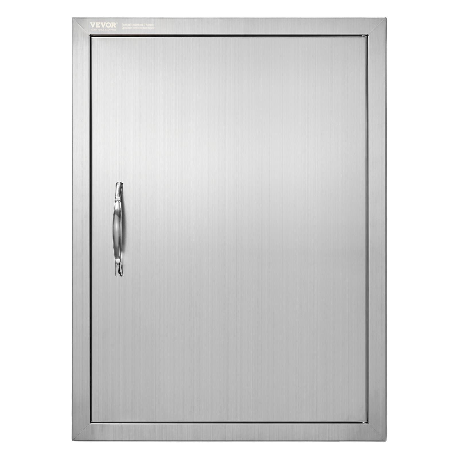 Porta di accesso per grill, 508 x 686 mm, porta esterna singola per cucina, porta in acciaio inossidabile montata a filo, porta a parete verticale con maniglia
