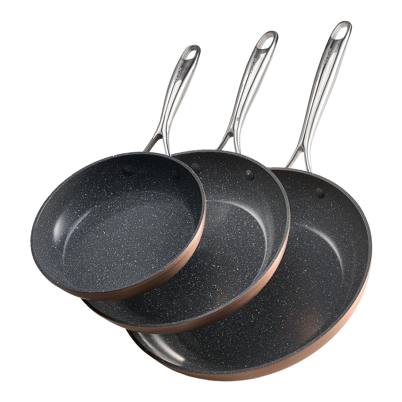 Frying Pan Set 3-Piece, 20/27/30 cm, Aluminium, Non-Stick, Grey